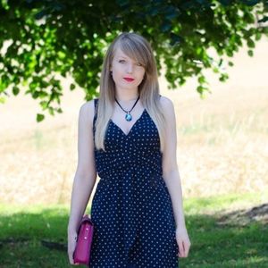 ASOS LOVE Dot Bubble Hem Dress M/L